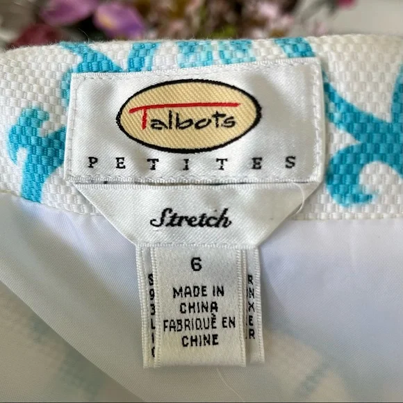 •Talbots• Floral cotton Pique Pencil Skirt - Size 6 P - Picture 2 of 9